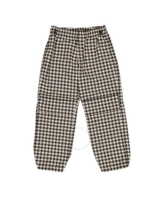 Burberry Black Workwear Houndstooth-Pattern Elasticated-Waist Trousers for men