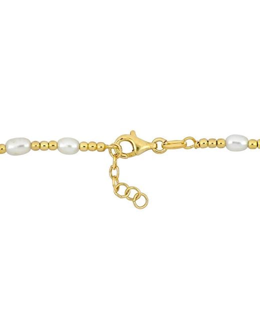 Amour Metallic 3.5-5 Mm Cultured Freshwater Pearl And Bead Station Bracelet