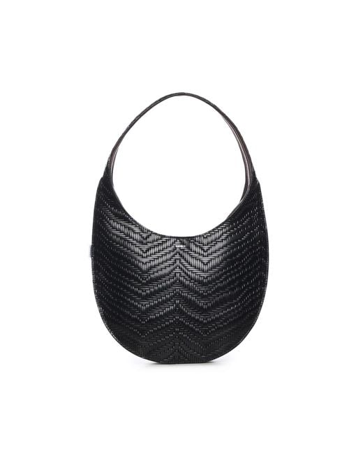 Coperni Black Soft Swipe Medium Leather Shoulder Bag
