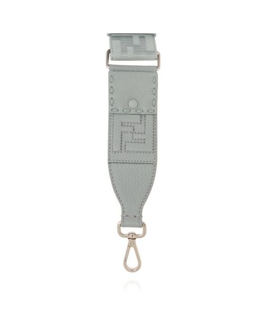 Fendi Gray Ff Jacquard Bag Strap
