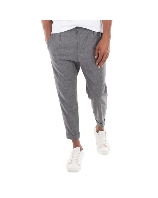 Boss Gray Tapered-Fit Stretch Flannel Trousers, Brand Size 52 (Us for men
