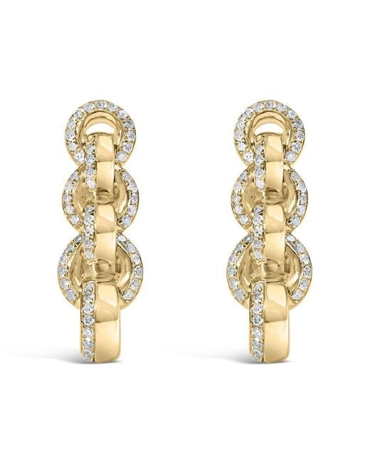 Haus of Brilliance Metallic 14K Plated .925 Sterling 3/4 Cttw Diamond Chain Link Drop Earrings