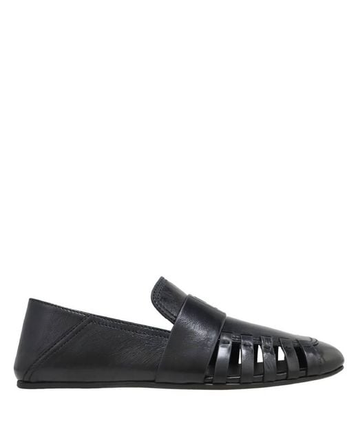 Ferragamo Black Demi Leather Summer Loafers for men
