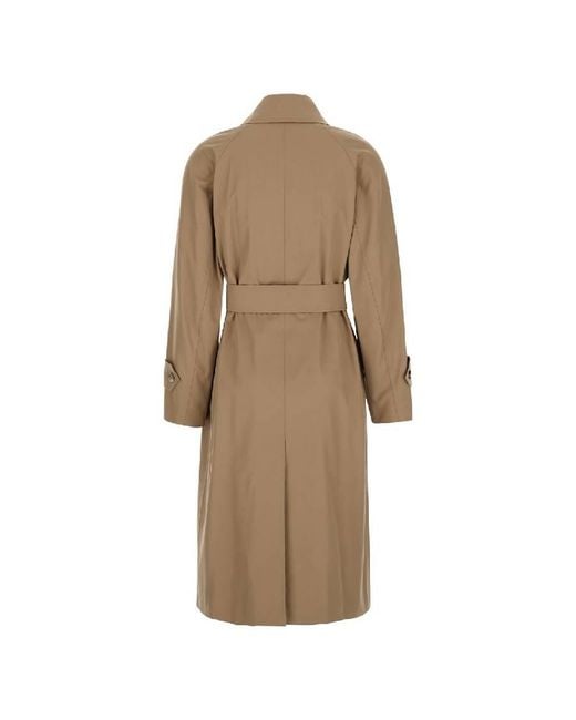 Burberry Natural Gabardine Belted Cotton Trench Coat, Brand Size 8 (Us