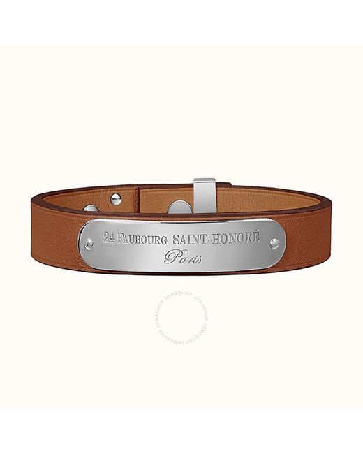 Hermès Brown Mini Dog Plaque Bracelet