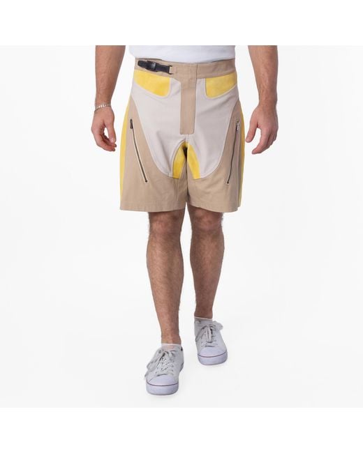 Bally Yellow Patched Panelled Buckle Cotton Shorts, Brand Size 48 (Waist for men