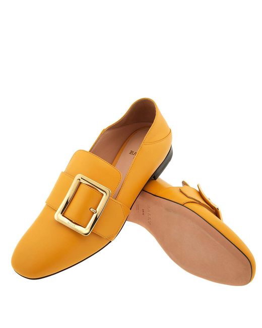 Bally Yellow Janelle Calf Leather Slippers, Brand Size 39 Us