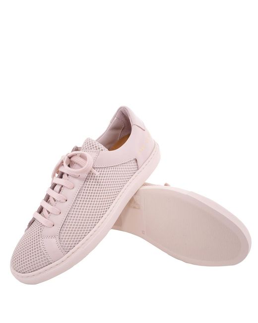 Common Projects Pink Retro Mesh Leather Sneakers