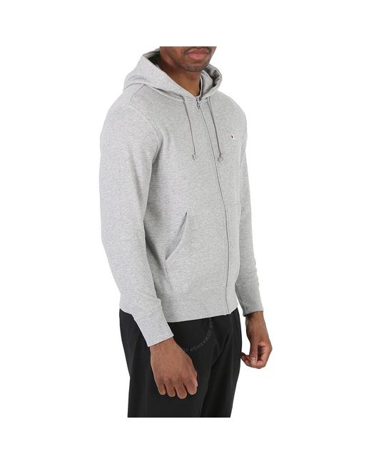 Champion Gray Oxford Logo Zip Hooded Sweatshirt for men