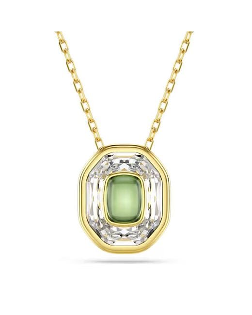 Swarovski Metallic Chroma Octagon Cut Crystal Pendant Necklace