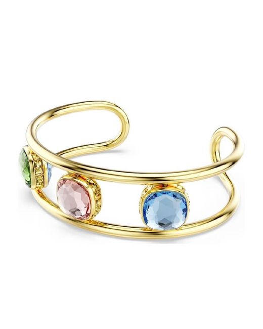 Swarovski Metallic Chroma Cushion-Cut Cuff Bracelet, Size Medium