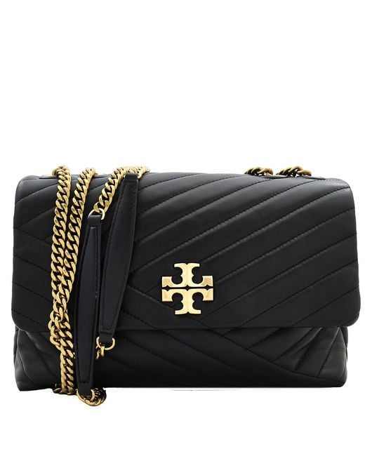 Tory Burch Black Chevron Kira Convertible Shoulder Bag