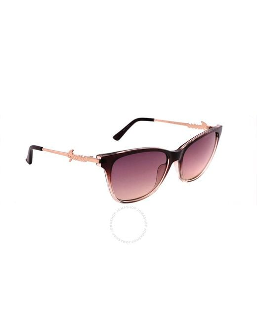 Guess Factory Pink Gradient Cat Eye Sunglasses Gf6155 83z 55