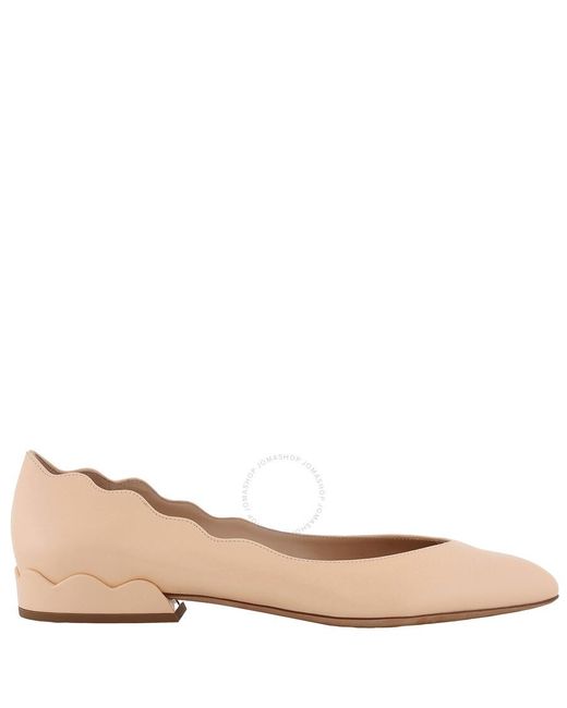 Chloé Pink Lauren Scalloped Ballerina Flats, Brand Size 35 Us