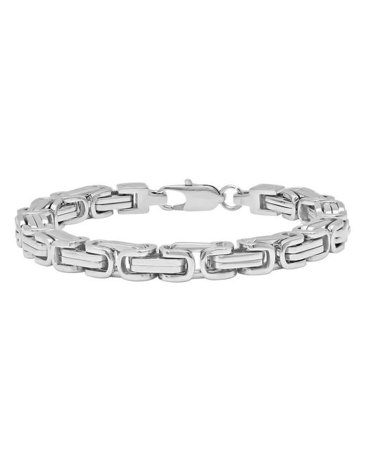 Robert Alton Metallic Byzantine Link Stainless Steel Bracelet for men