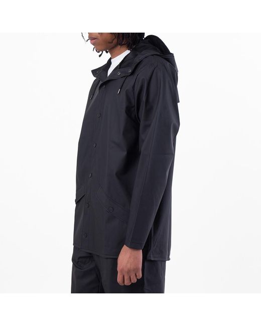Rains Blue Waterproof Hooded Rain Jacket for men