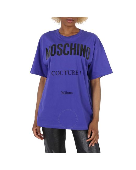 Moschino Purple Logo-printed Crewneck T-shirt