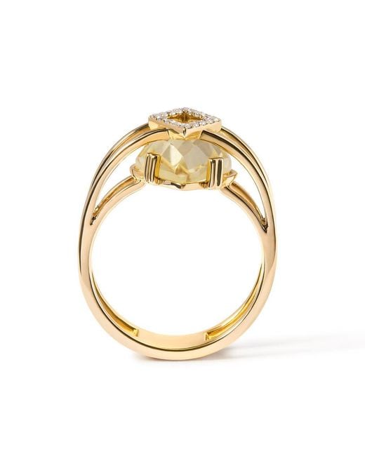 Haus of Brilliance Metallic 14K 15X15 Mm Marquise Cut Topaz And Diamond Accent Statement Cocktail Ring