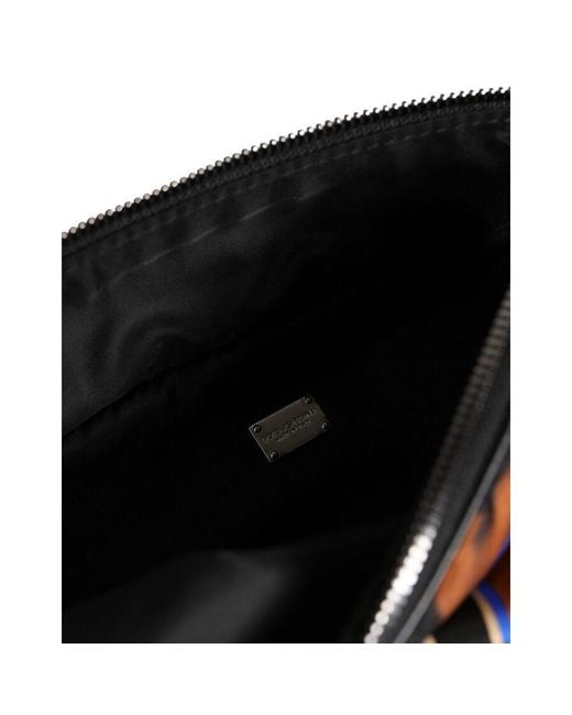 Dolce & Gabbana Black Dolce & Gabbana Tiger-Print Nylon Belt Bag for men
