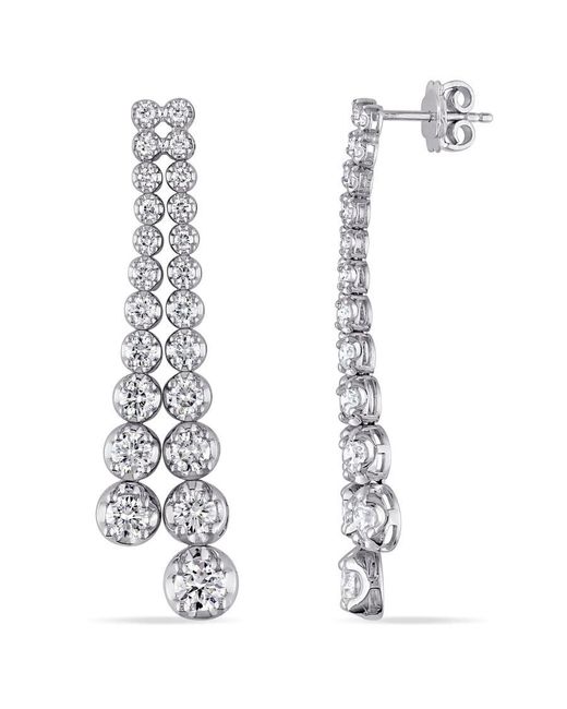 Created Forever White 4 3/8Ct Tdw Lab-Created Diamond Dangle Earrings