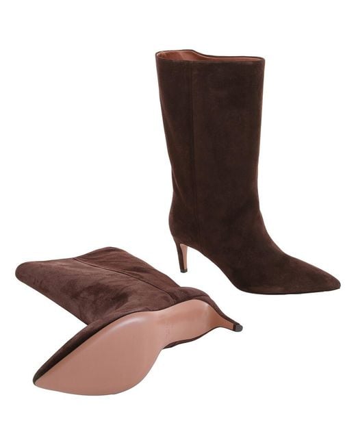 Paris Texas Brown Mid-Calf 60 Stiletto Boots