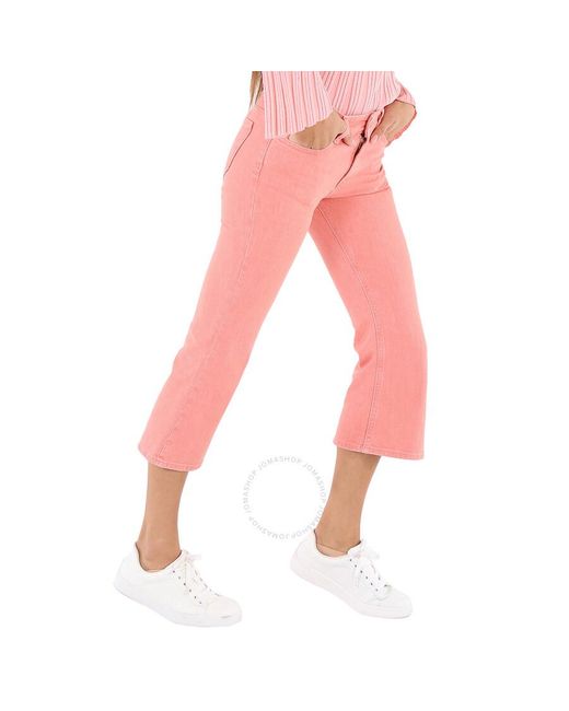 MM6 by Maison Martin Margiela Pink Mm6 Flared Cropped Jeans
