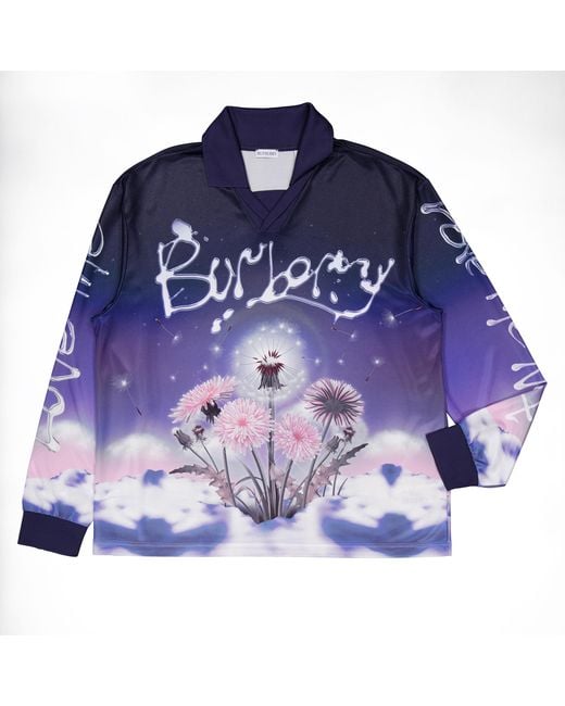Burberry Blue Dandelion Graphic Print Shirt for men