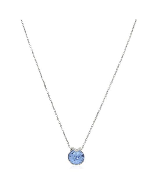 Swarovski Metallic Bella Rhodium Plated V Pendant Necklace