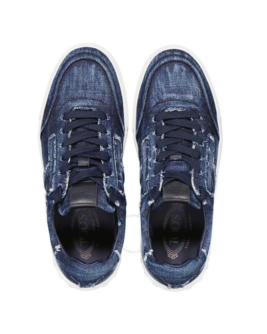 Tod's Blue Denim Uomo Sport leggero Low-top Sneakers for men