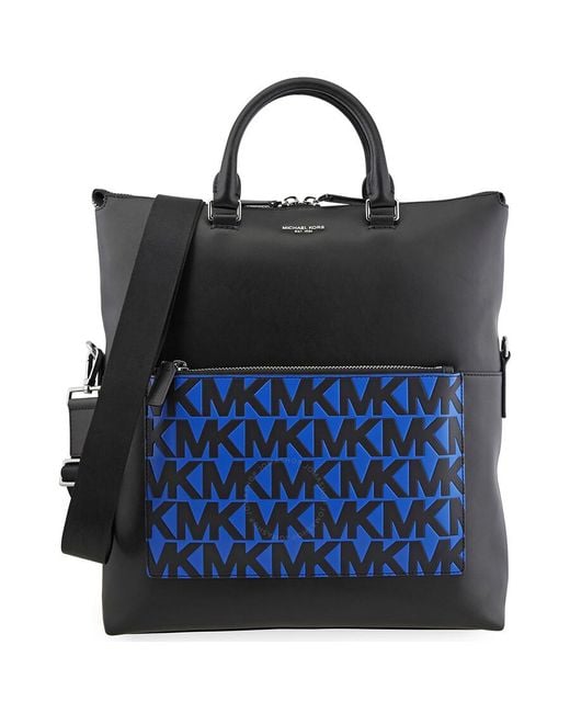 Michael Kors Black Greyson Leather Logo Tote Bag for men
