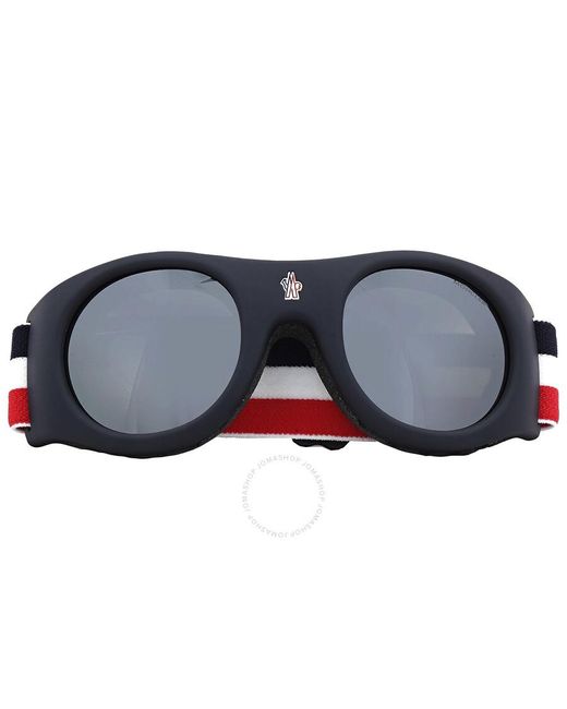 Moncler Blue Mask Smoke Mirror goggles Sunglasses Ml0051 92c 55