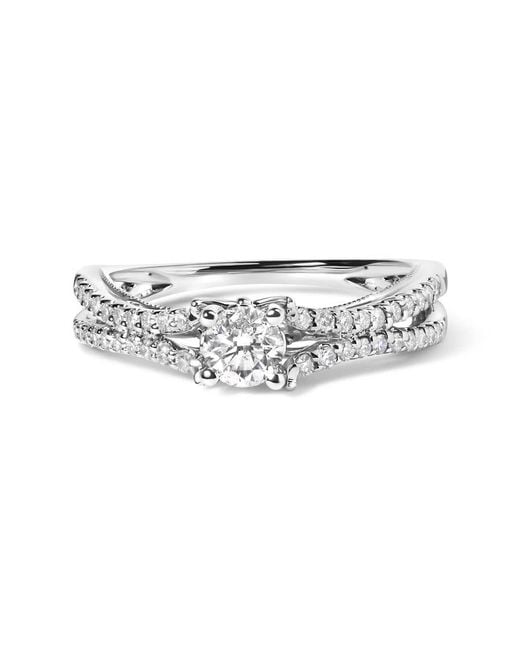 Haus of Brilliance White 14K 5/8 Cttw Diamond Split Shank Engagement Ring