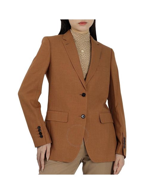 Burberry Brown Wool Silk Cotton Blazer Jacket