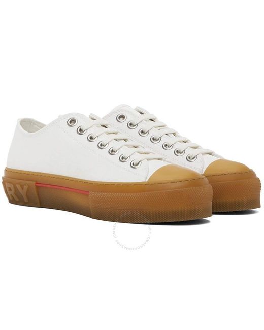 Burberry White Logo Detail Jack Low-top Sneakers for men