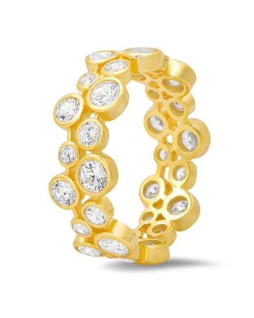 Kylie Harper Metallic 14K Over Abstract Bezel-Set Cz Eternity Band Ring