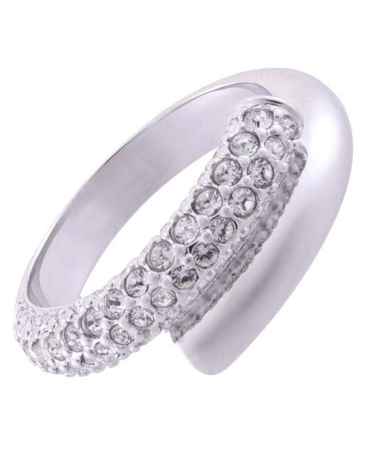 Swarovski White Rhodium Plated Dextera Ring, Size 52