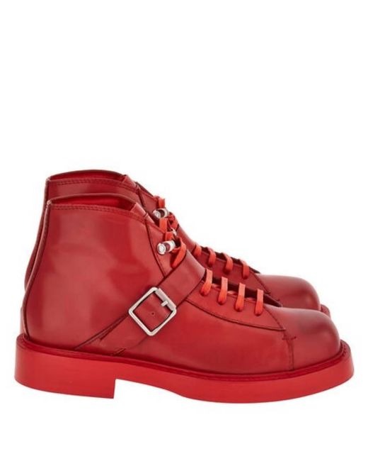 Ferragamo Gancini Ornament Ankle Boots in Red for Men | Lyst UK