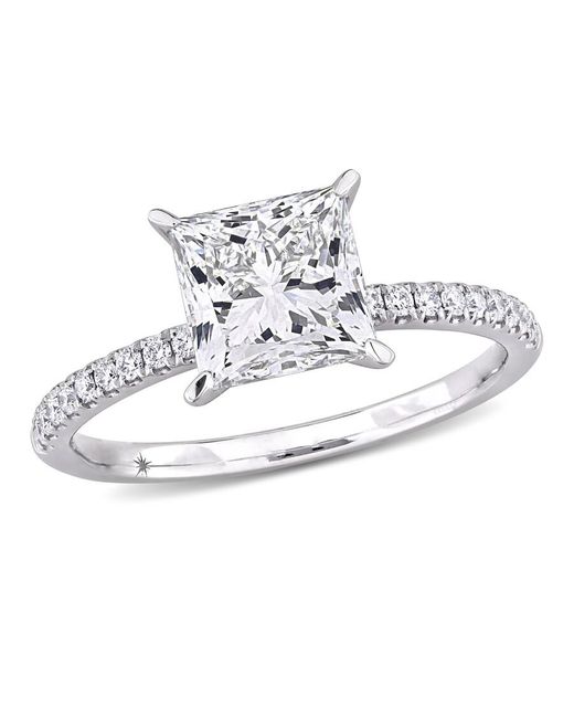 Created Forever White 1 1/6Ct Tdw Princess-Cut Lab-Created Diamond Engagement Ring