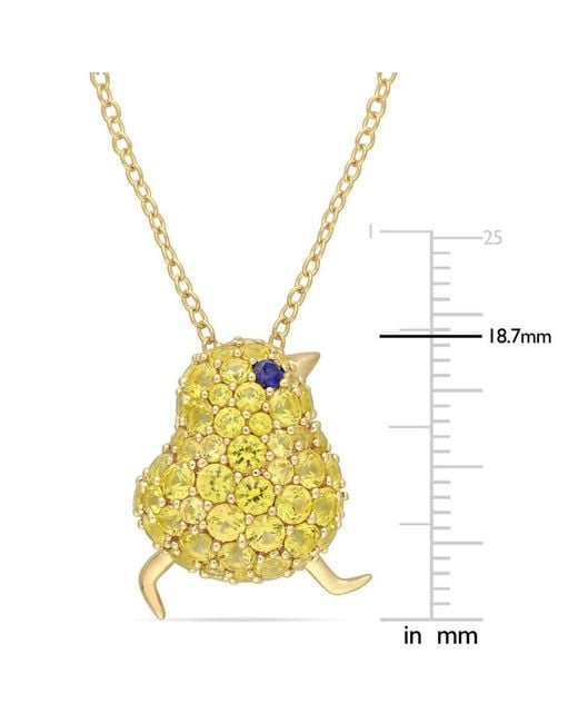 Amour Yellow 3 Ct Tgw Created And Sapphire Chick Necklace for men