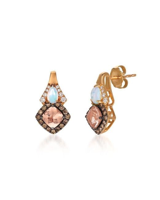 Le Vian Metallic Ladies Peach Morganite Earrings Set