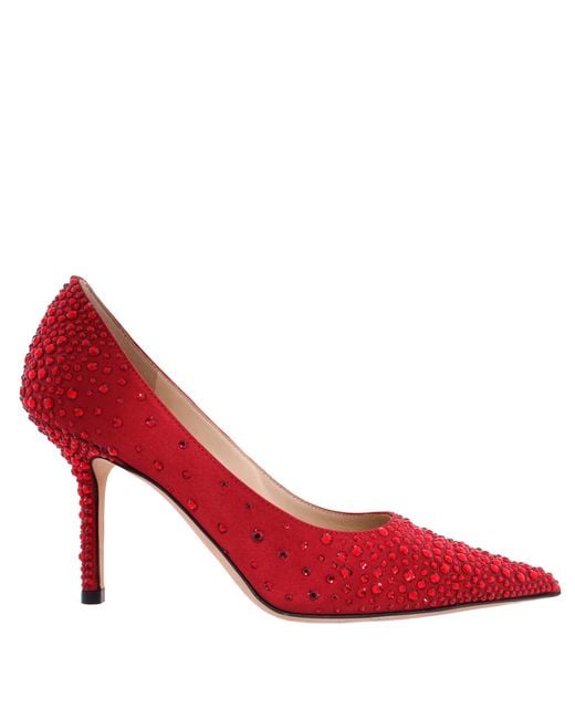Jimmy Choo Red Royal Mix Love 85 Pumps, Brand Size 35 Us Size 5