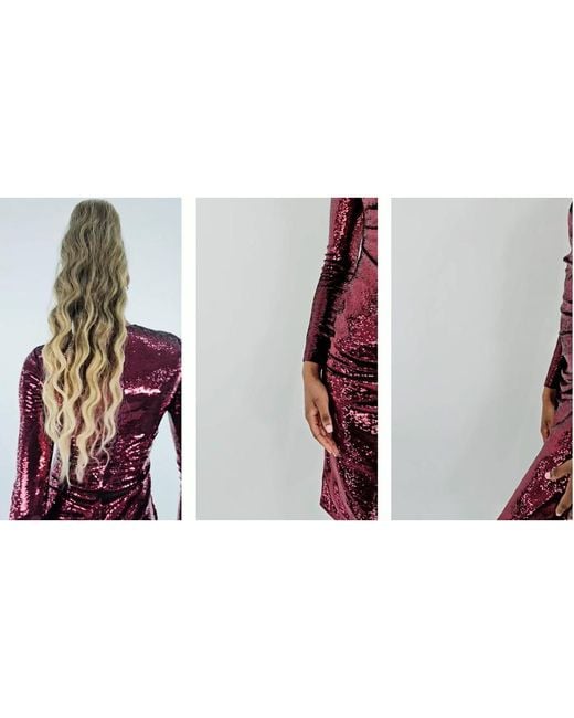 Burberry Aurora Sequinned Gathered Stretch Dress, Brand Size 4 (Us