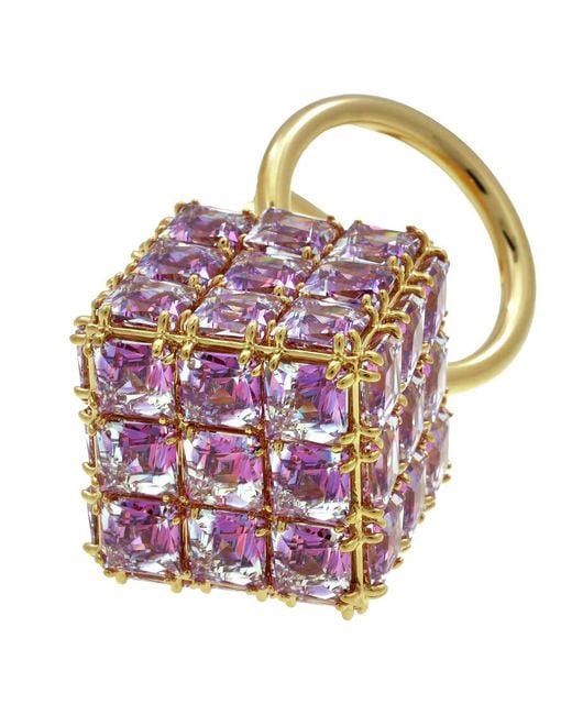 Swarovski Purple Curiosa Cocktail Ring, Size 55
