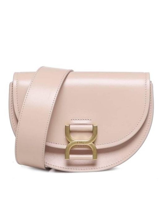 Chloé Pink Marcie Mini Flap Leather Crossbody