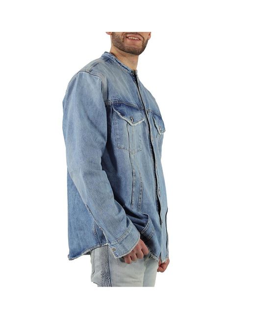 Balmain Blue Light Jean Cotton Denim Shirt for men
