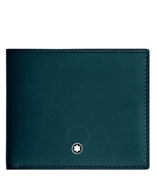 Montblanc Green Dark Pool Soft Trio 4Cc Thin Leather Wallet for men