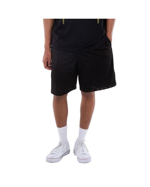 Burberry Black Graphic Varsity Fully-Lined Shorts for men