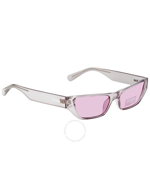 Guess Pink Violet Rectangular Unisex Sunglasses  81y 56