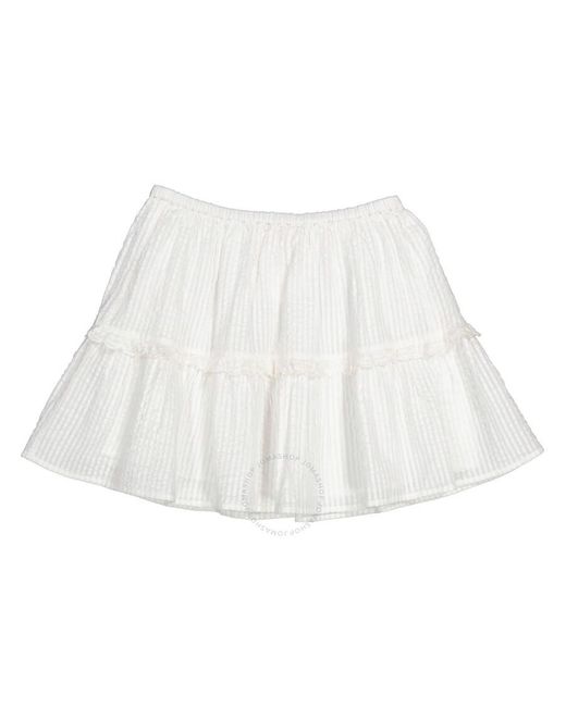 Bonpoint White Tiered Jupe Cattleya Cotton Skirt