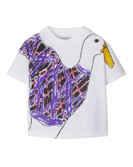 Burberry Purple Toddler Lilia Goose Cotton T-Shirt